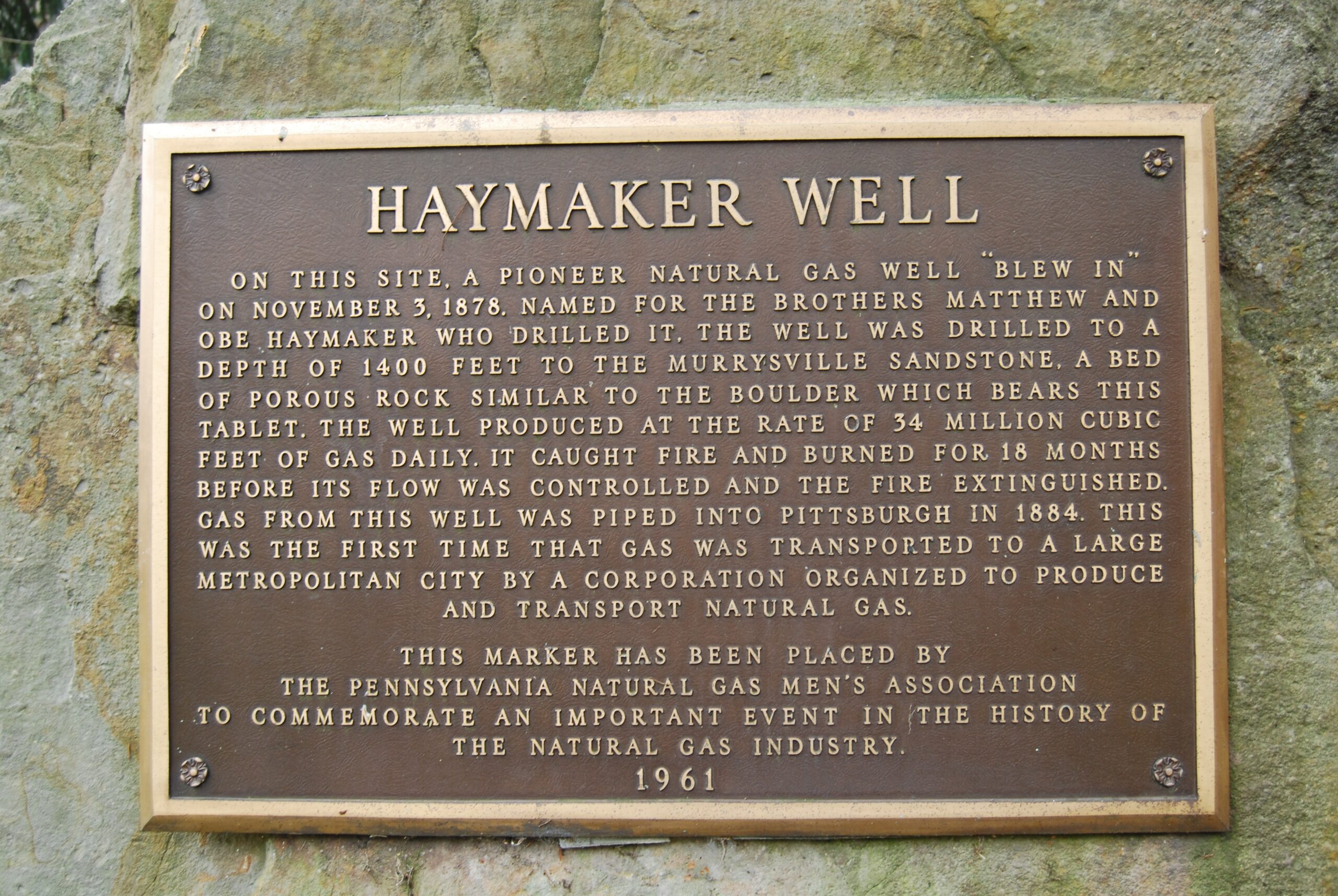 Haymaker Gas Well and the 1878 Commercial Energy Boom